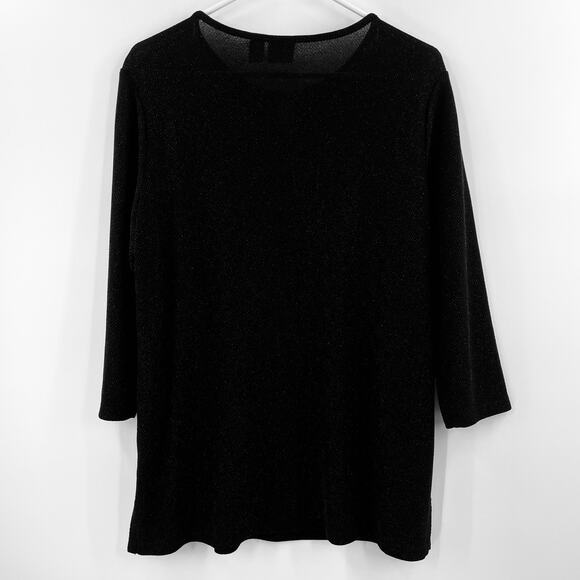 Chico's Women's Tunic Blouse, Black Shimmer, Pullover, Sz. 2 (Med.) - Picture 3 of 11